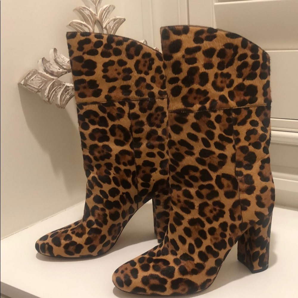 Jcrew Size 7 calf hair cheetah print boot